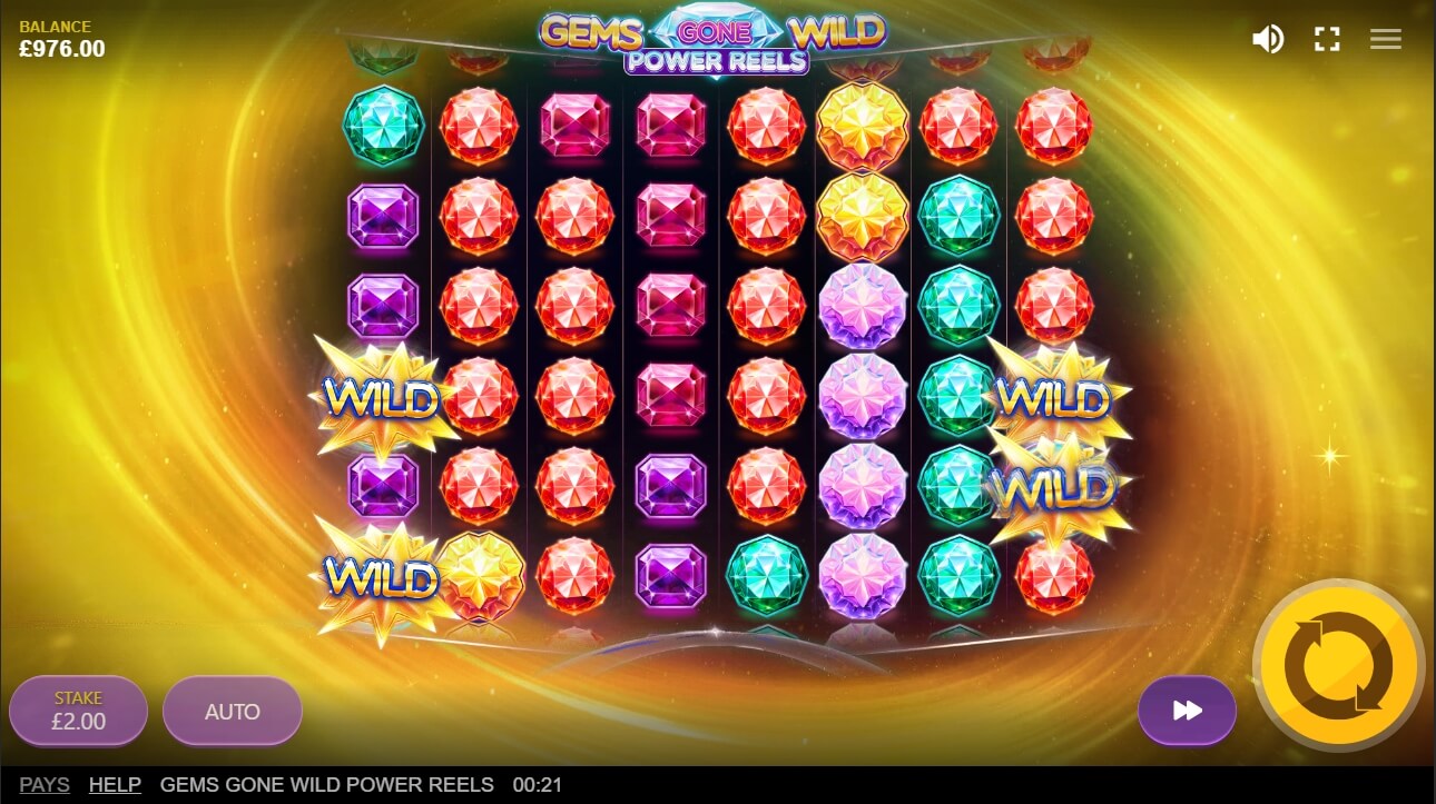 Gems Gone Wild Power Spel proces