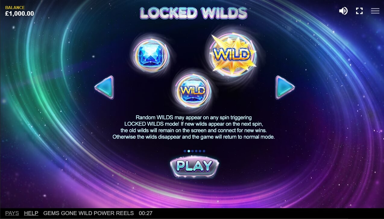 Gems Gone Wild Power Spel proces