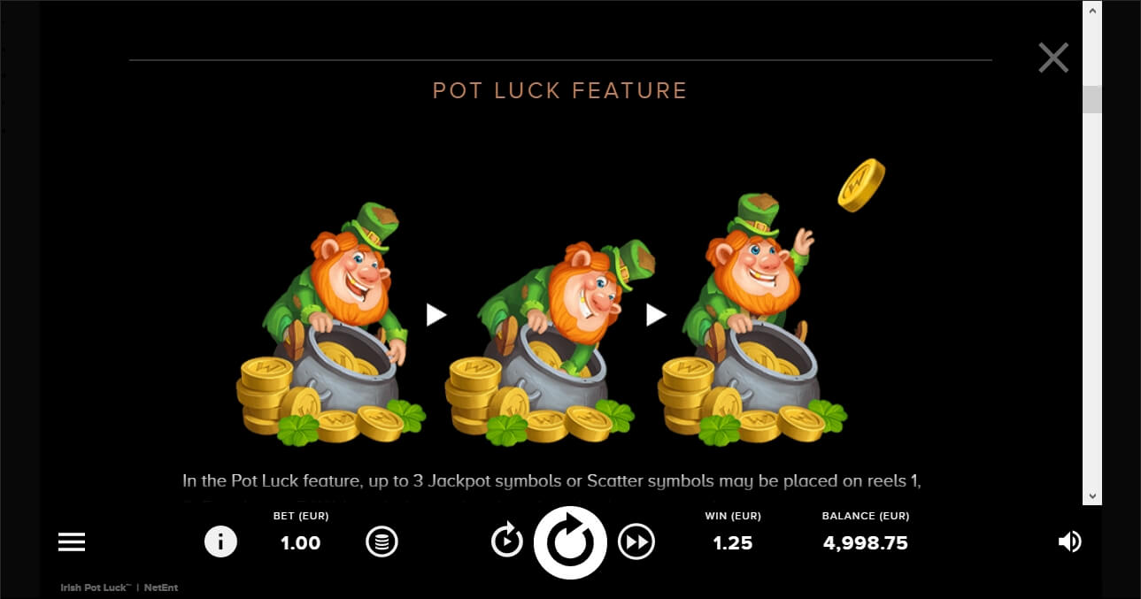 Irish Pot Luck Spel proces