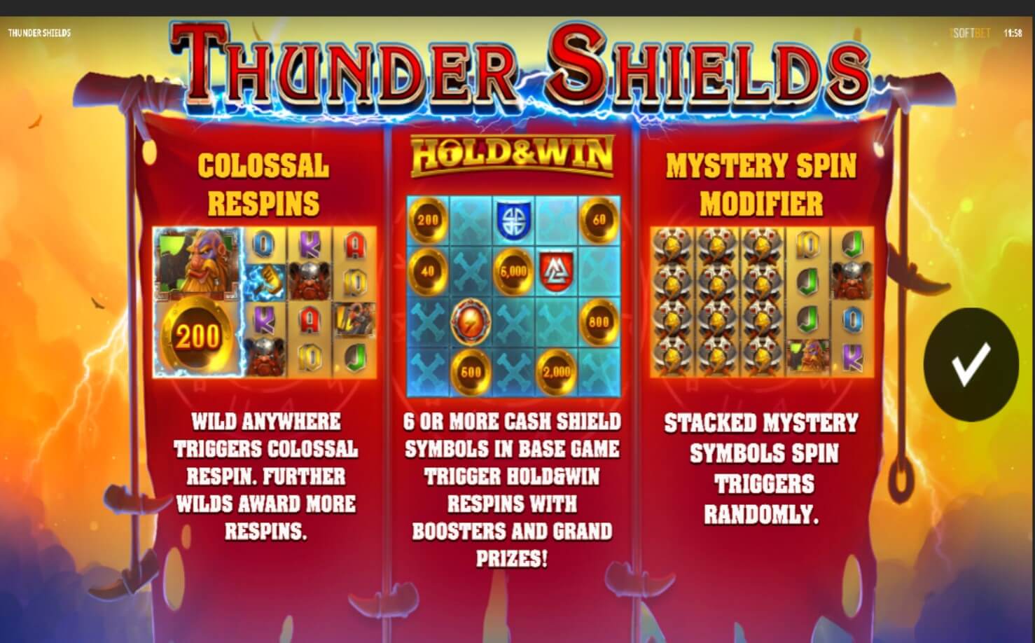 Thunder Shields Spel proces