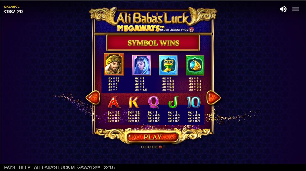 Ali Babas Luck Megaways Spel proces