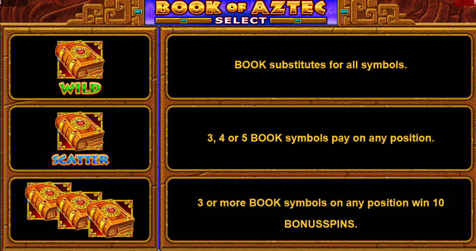 Book of Aztec Select Spel proces