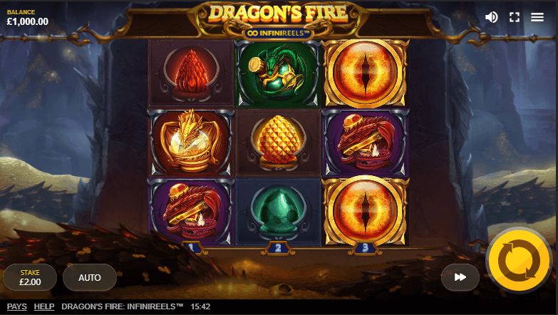 Dragons Fire Infinireels Spel proces