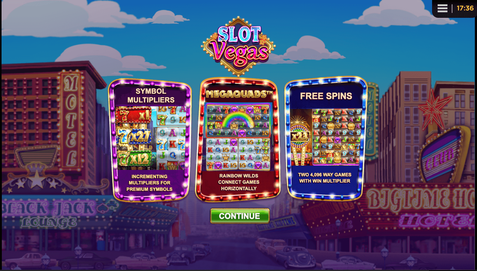 Slot Vegas Megaquads Spel proces