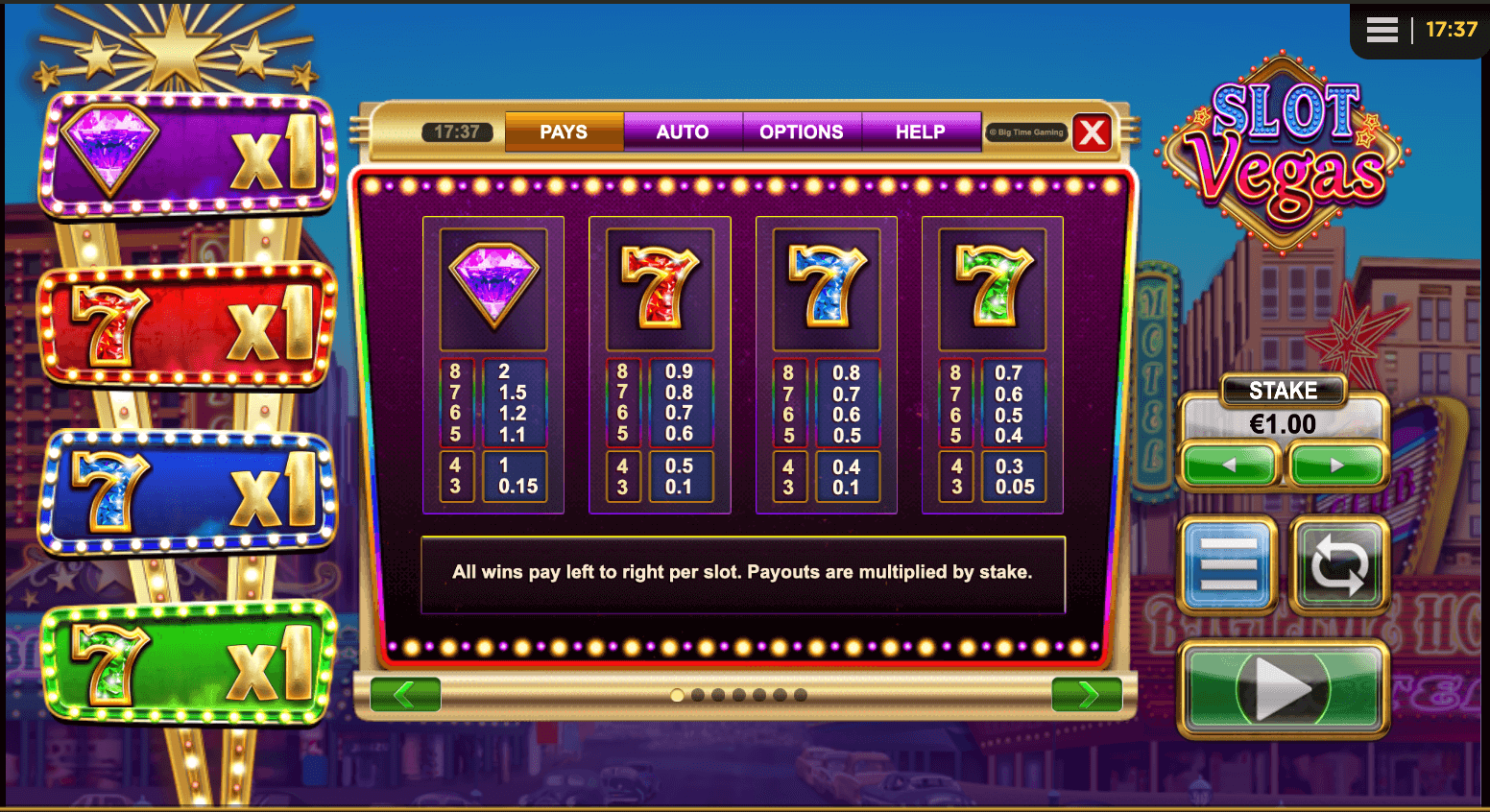 Slot Vegas Megaquads Spel proces