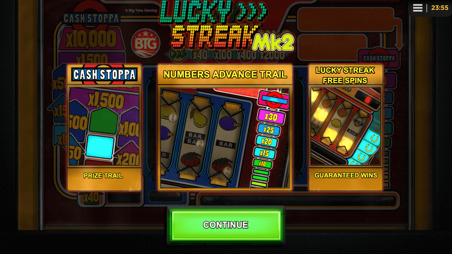 Lucky Streak Mk2 Spel proces