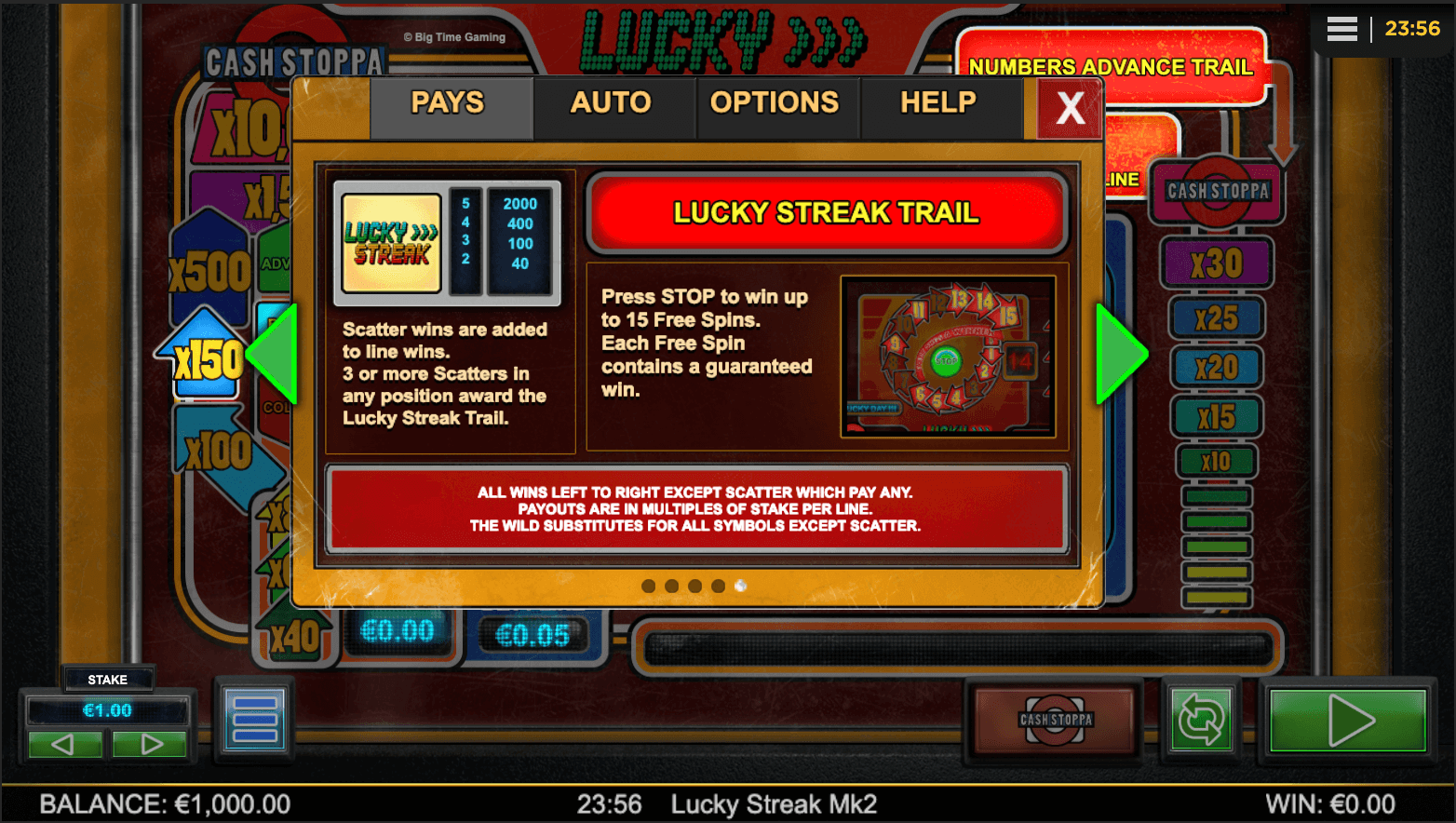 Lucky Streak Mk2 Spel proces