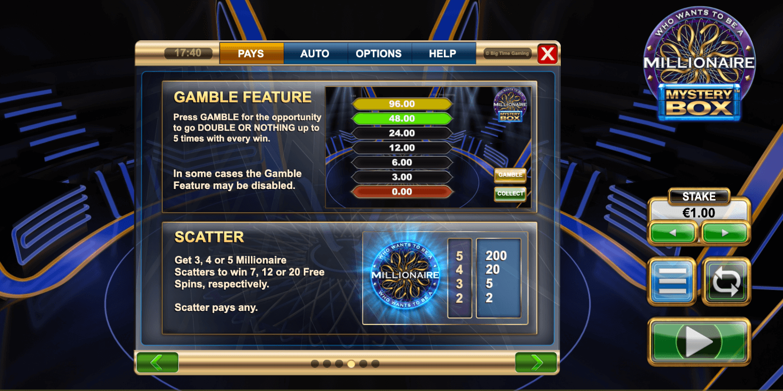 Who Wants To Be A Millionaire Mystery Box Spel proces