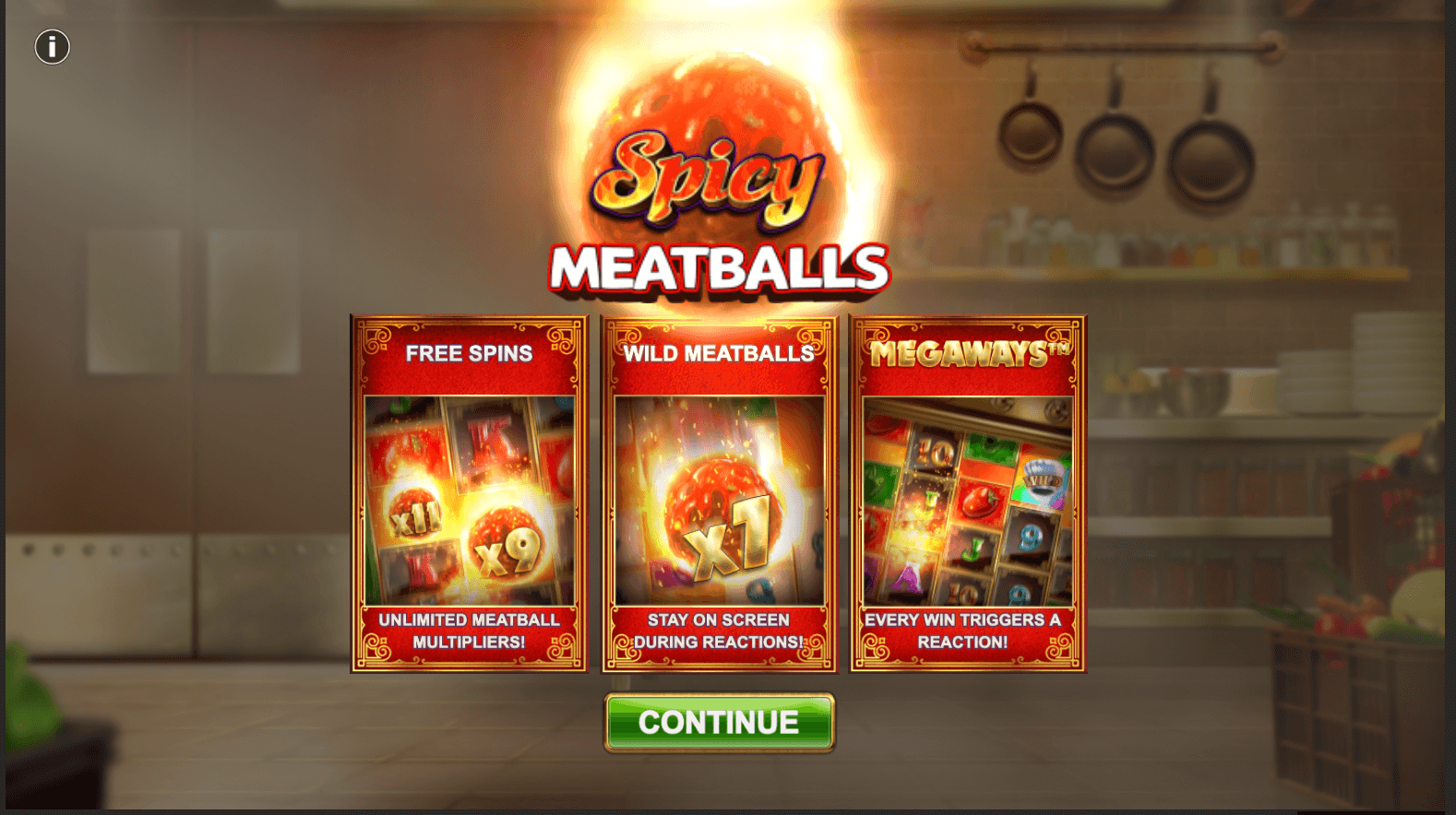 Spicy Meatballs Megaways Spel proces